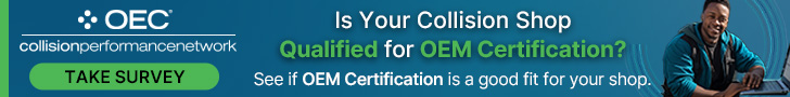 Collision Repair Network FenderBender tablet leaderboard banner
